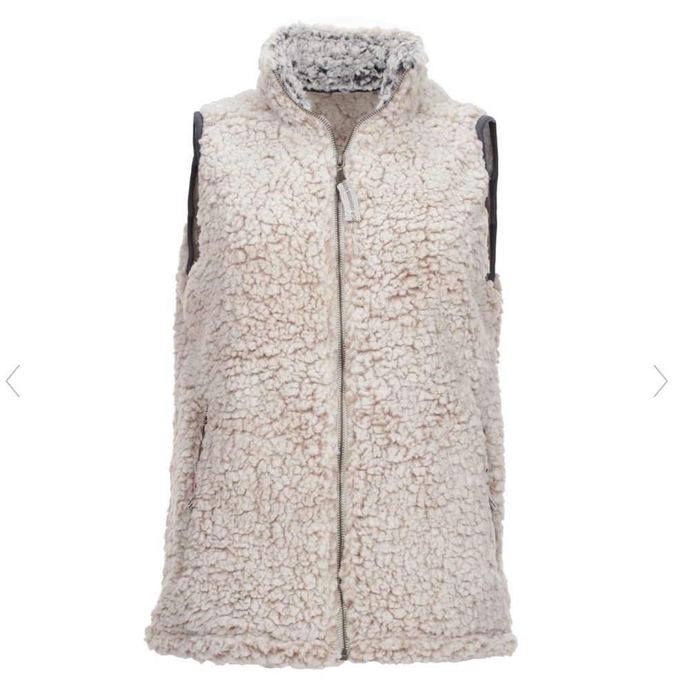 Thread + Supply Cozy Trendy Contemporary Sherpa Zip-Up Fall Fashion Vest Small